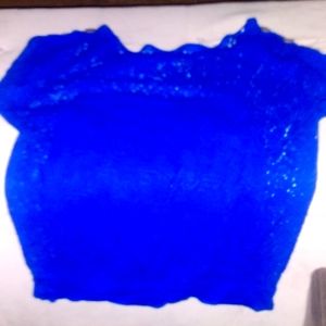 Beautiful cobalt blue lace/ with under shirt